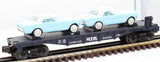MTH Railking 30-7617 Auto Transport w/Mustangs Flat Car #1964 O SCALE Like New