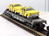 MTH 30-7625 Flat Car w/2 yellow 1959 Taxis O Scale Used No Box