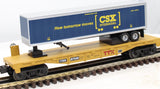 MTH 30-4233B CSX Flat Car w/ 40 ft. trailer O Scale Like New