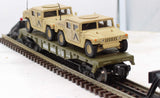 Model Train Sales Inc. DODX-39603  Military Flat Car W/2 M.P. Hummers O SCALE Like New