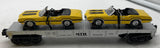 MTH Railking 30-7693 Auto Transportation Flat Car w/ 2 Ertl Cutless Olds 1970s 442 cars O SCALE Like New