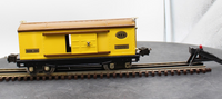 MTH Tinplate 10-1042 Boxcar yellow & brown roof with brass trim O SCALE Like New