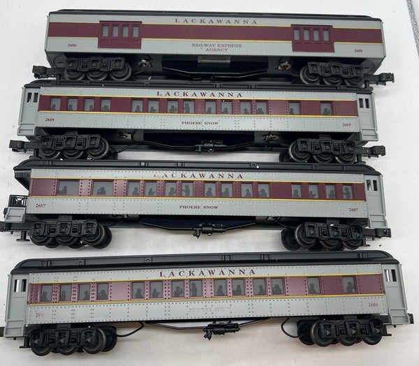 Williams Madison M1008 Lackawanna m1008 4 car madison passenger car set O SCALE Used Excellent Damaged Box