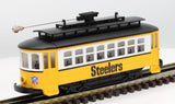 MTH Railking 30-2581 NFL - Pittsburgh Steelers Bump-n-Go Trolley O SCALE Like New