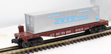 MTH 30-7664 SANTA FE Flat Car w/Sea container O Scale Like New