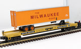 MTH Premier 20-98129 Milwaukee Road Flat Car w/ 40' Trailer O SCALE Like New