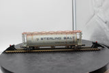 Atlas 6309-2 ACF 3-BAY CYLINDRICAL HOPPER Sterling Salt Freight Car O Scale WEATHERED AS IS Used Excellent