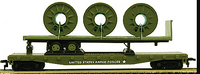 Model Power 8658 US Army 51' Flatcar w Cable Trailer HO SCALE