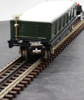 MTH Tinplate 10-1042 812 gondola car dark green with brass trim O SCALE Like New