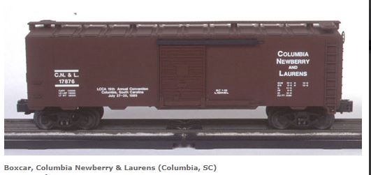 Lionel 6-17876 1989 LCCA convention Columbia, Newberry & Laurens boxcar
