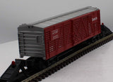 MTH 30-7108 SANTA FE - RED/SILVER STOCK CAR RailKing O Scale Like New