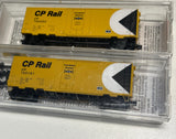 MICRO TRAINS 74010 07400010 CP RAIL CANADIAN YELLOW/BLACK/WHITE SET OF 2  40' BOXCARS  N SCALE Like New