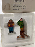Dept 56 5986-2  Heritage Village Wood Cutter and Son  Used Excellent Damaged Box