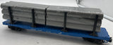 Weaver u4105 Conrail 50 flat car w/ pipe loads 3 RL O SCALE Like New