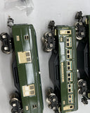 MTH MT-1024 Tinplate 600 Series, Two Tone Green, 4 Car Passenger Set O Scale NEW Damaged Box
