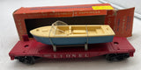 Lionel Postwar 6801 Flat Car w/Boat BLUE O SCALE Used Damaged Box