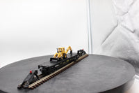 MTH 30-7606 Lines With Ertl Backhoe Semi-Scale Flat Car O SCALE Like New