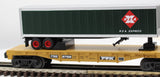 MTH 30-4234b PRR flat Car w/40' Trailer O SCALE Like New