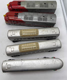 Marx Vintage Postwar Santa Fe Train Set -- 1095 AA, 2 x 3152 Passenger Cars, 3197 Observation car O SCALE Used No Box as is final sale