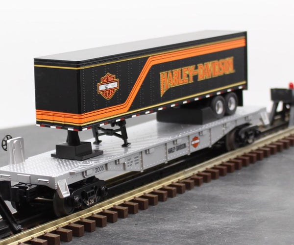 MTH Railking 30-76157 Harley-Davidson Flat Car w/40' Trailer O SCALE NEW