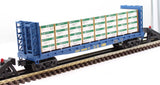 MTH Railking 30-76344 CSX Flat Car w/Bulkheads & Lumber Load O SCALE Like New