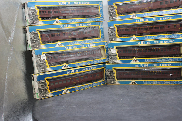 AHM PRR8PASS Set of 8 Pennsylvania Railroad PRR Passenger Cars HO SCALE AS IS  Like New