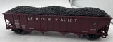 MTH 20-90030e Lehigh Valley 4 Bay hopper w/ coal load O SCALE Used Excellent