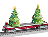 Lionel 2128060 Christmas Tree Flatcar w Blinking Lights O SCALE Like New