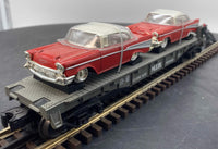 MTH Railking 30-7610 MTH w/57 Chevys RailKing Flat Car Scale O SCALE NEW