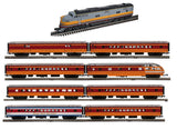 Atlas 30138650 MILWAUKEE ROAD E6 LOCOMOTIVE A UNIT #15, 3001955 4 CAR 70' STREAMLINE PASSENGER CAR SET, 3001956 2 CAR STREAMLINE PASSENGER CAR SET, AND 3001957 2 CAR STREAMLINE PASSENGER CAR SET LIMITED O Scale NEW