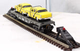 MTH 30-7625 AUTO TRANSPORT FLAT CAR W/ERTL TAXI CAR NO. 1959 RailKing O Scale Like New