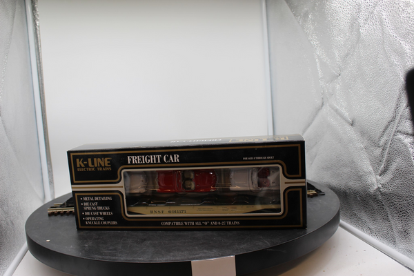 K-Line K691-1171 BNSF Scale CLASSIC Flat Car w/ 3 die cast 1957 Chevy Corvettes NEW