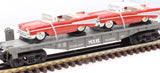 MTH 30-7610 MTH w/57 Chevys Flat Car RailKing O Scale Used