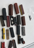 Big lot of 18 freight cars & loco--loose, broken, incomplete-- Mostly DRGW-- AS IS HOn3 Scale Used No Boxes