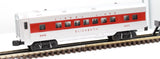 LIONEL LL Elisabeth Streamline Coach-Red Stripe Illuminated Passenger Car 6-2445 O SCALE Like New