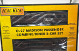 MTH RailKing 30-6204 Pennsylvania PRR Passenger O-27 Madison Combo/Diner Set O SCALE NEW