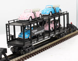 MTH Railking 30-76030 Auto Transportation Auto Carrier Flat Car W/4 VW Convertible Beetles O SCALE Like New
