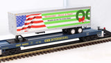 MTH Premier 20-95395 CSX Premier Flat Car w/ 40' Trailer O SCALE Like New