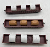 3PRRCLFC SET OF 3 PENNSYLVANIA RAILROAD PRR  & MICHIGAN CENTRAL GONDOLAS WITH CUSTOM LOADS (latch couplers, 1 car missing coupler) as is HO SCALE Used WRONG BOX