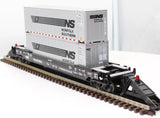 MTH Railking 30-76009 Norfolk Southern Husky Stack Car O SCALE Like New