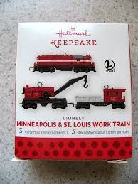 Hallmark Ornament 2013 Lionel Minneapolis and St Louis Work Train set MINIATURE