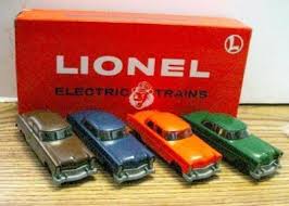 Set of 4 Lionel O scale vintage LCCA automobiles 6-52153 NEW