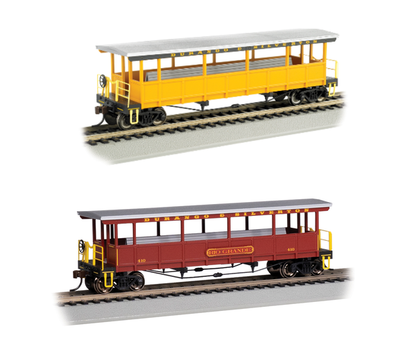 Bachmann 17431, 17432 Durango & Silverton Open-Sided Excursion Car Set (Set of 2) HO Scale NEW