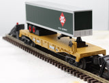 MTH 30-4234b PRR flat Car w/40' Trailer O SCALE Like New
