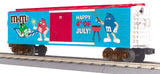 MTH Railking 30-74642 MARS - M&M's 4th of July Box Car w/Blinking LED O SCALE Like New limited