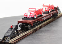 MTH Railking 30-76380 Pennsylvania RailKing Flat Car w/(2) '37 Ford V8 Convertibles O SCALE Used Excellent