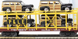 MTH Railking 30-76644 Pittsburgh & Lake Erie Auto Carrier Flat Car w/(4) '48 Ford Woody #961974 O SCALE Like New
