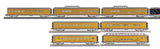 MTH 30-68314 UNION PACIFIC UP 4-CAR 60' STREAMLINED PASSENGER CAR SET, 30-68315 2-CAR 60' STREAMLINED SLEEPER/DINER SET, 30-68316 60' STREMALINED ABS COACH CAR, 30-68317 FULL VISTA DOME CAR PREORDER LIMITED O Scale NEW