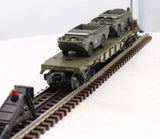 MTSI USAX-39163 Flat Car w/2 Amphibious ARMY Vehicles O SCALE Like New Damaged Box