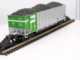 MTH Premier 20-9701 Burlington Northern Coalporter Hopper Car Heavy ABS Plastic Shell Sprung Die-Cast Trucks O SCALE Like New